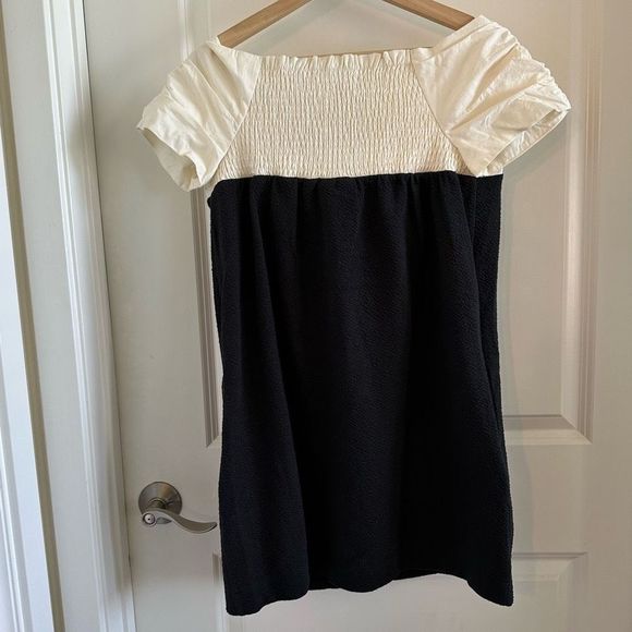 NWOT Anthropologie Maeve Bow Colorblocked Shift Mini Dress - Picture 7 of 14